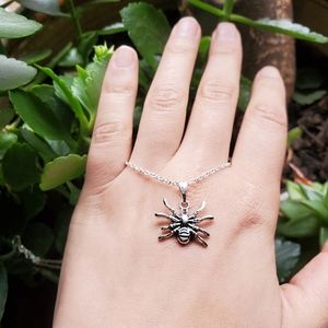 NWOT Silver Spider Necklace